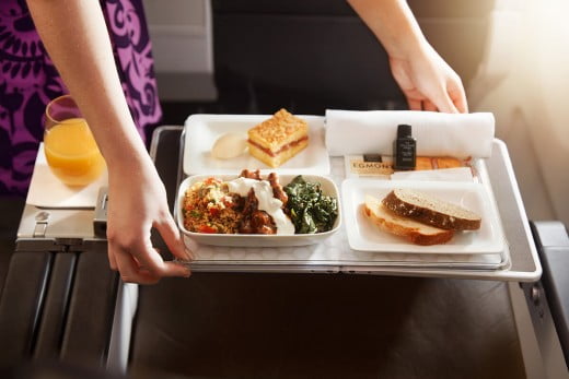 Air New Zealand Premium Economy meal